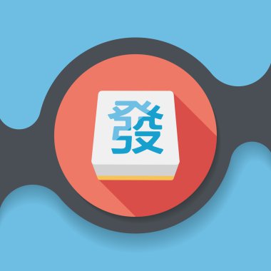 Uzun Gölge, eps10 ile Çin mahjong düz simgesi