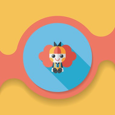 Uzun Gölge, eps 10 ile kız bebek oyuncak düz simgesi