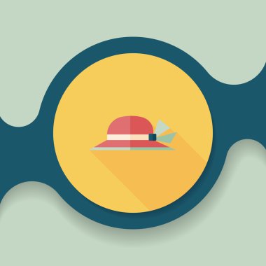 kadın şapka uzun gölge düz simgesiyle