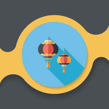 Çin yeni yılı uzun gölge, eps10, Çinli bir dekor ile düz simgesi