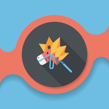 oyuncak at düz simgesi ile uzun gölge, eps10