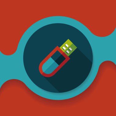 Uzun Gölge, eps10 ile USB flash bellek düz simgesi