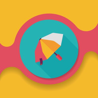 şemsiye uzun gölge düz simgesi