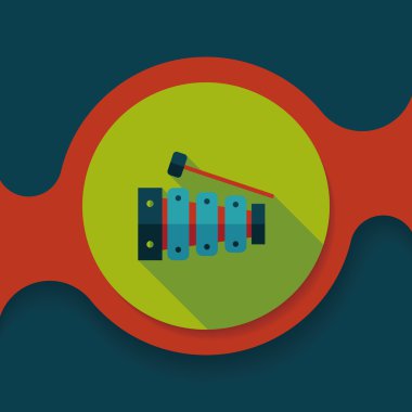 Uzun Gölge, eps10 ksilofon düz simgesi