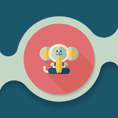 Uzun Gölge, eps10 ile maymun oyuncak düz simgesi