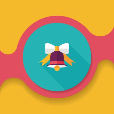 Uzun Gölge, eps10 ile Noel bell düz simgesi