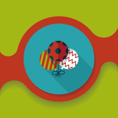 Balonlar düz simgesi ile uzun gölge, eps10