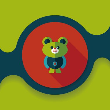 oyuncak ayı uzun gölge düz simgesi