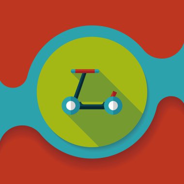 Scooter uzun gölge düz simgesi