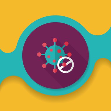 uzun gölge ile virüs düz simgesi