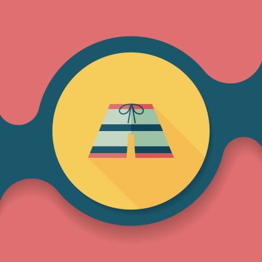 uzun gölge ile plaj pantolon düz simgesi