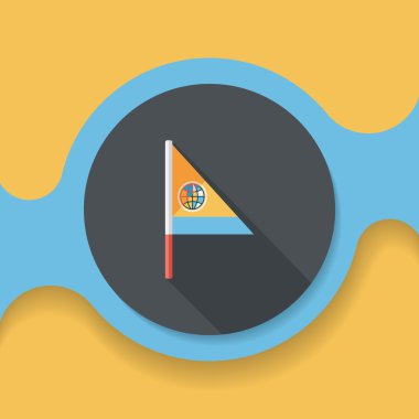 uzun gölge ile bayrak düz simgesi