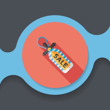 Noel satış etiketi düz simgesi ile uzun gölge, eps10