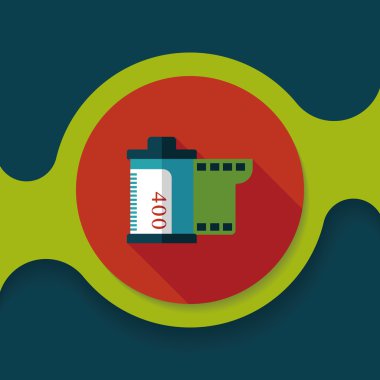 kamera film, uzun gölge ile düz simgesi