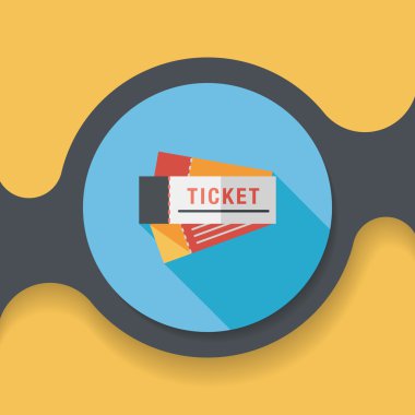 uzun gölge ile bilet düz simgesi