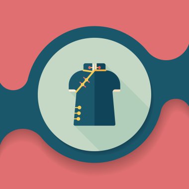 Uzun Gölge, eps10 ile Çin Cheongsam düz simgesi