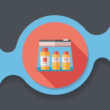 uzun gölge ile kozmetik kapları düz simgesi