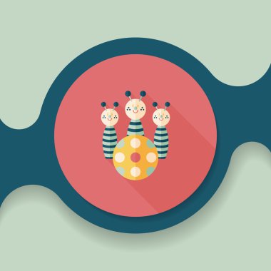 Uzun Gölge, eps10 ile bowling oyuncak düz simgesi