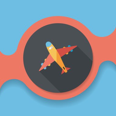 uzun gölge ile uçak düz simgesi