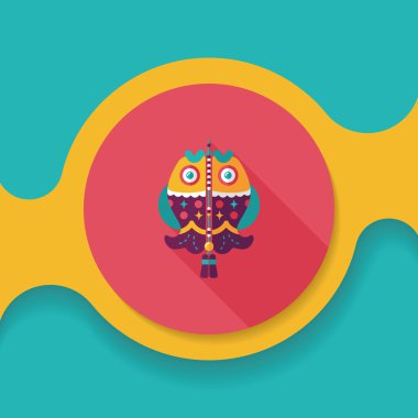 Çin yeni yılı uzun gölge, eps, düz simgesiyle Çince lu balık.