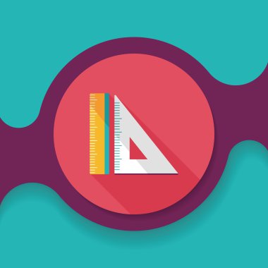 Cetvel uzun gölge, eps10 düz simgesi