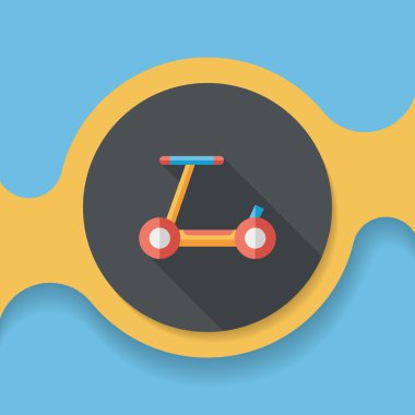 Scooter uzun gölge düz simgesi