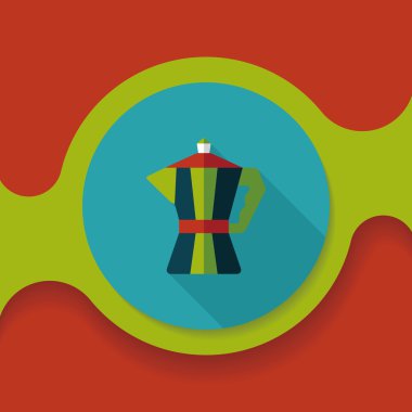 Uzun Gölge, eps10 ile kahve su ısıtıcısı düz simgesi