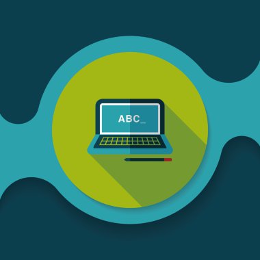 Uzun Gölge, eps10 ile dizüstü düz simgesi