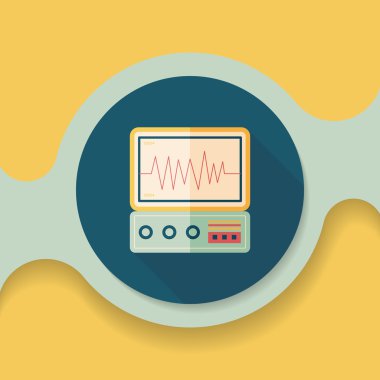 yoğun bakım düz simgesi uzun gölge ile izlemek