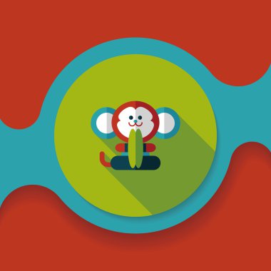 Uzun Gölge, eps10 ile maymun oyuncak düz simgesi