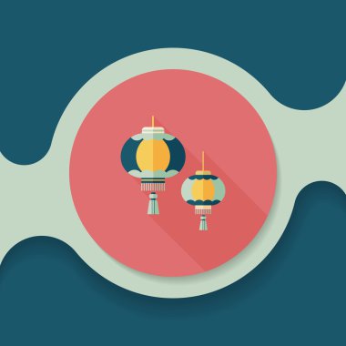 Çin yeni yılı uzun gölge, eps10, Çinli bir dekor ile düz simgesi