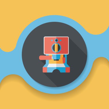 Uzungölgeli kahve makinesi düz simgesi, eps10