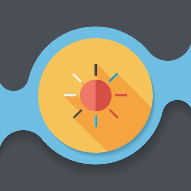 uzun gölge güneş düz simgesi