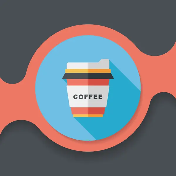 Café à emporter icône plate avec ombre longue, eps10 — Image vectorielle