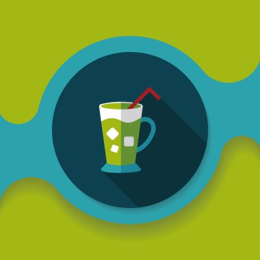 Uzun Gölge, eps10 buzlu içecek düz simgesiyle