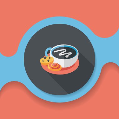 kahve çikolata düz simgesi uzun gölge, eps10 ile olan