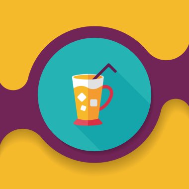 Uzun Gölge, eps10 buzlu içecek düz simgesiyle