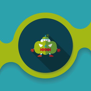 balkabağı kostümü düz simgesi ile uzun gölge, eps10