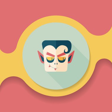 vampir düz simgesi ile uzun gölge, eps10