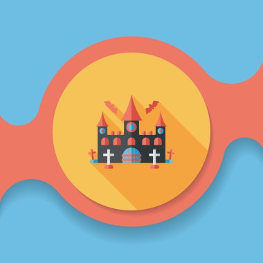 Cadılar Bayramı uzun gölge, eps10 ile kale düz simgesi