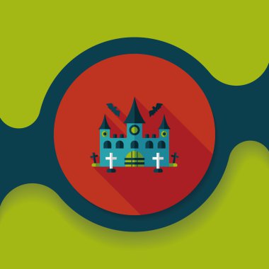 Cadılar Bayramı uzun gölge, eps10 ile kale düz simgesi