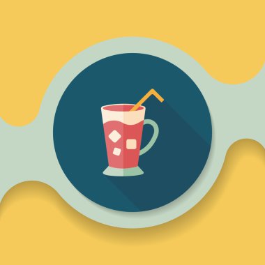 Uzun Gölge, eps10 buzlu içecek düz simgesiyle