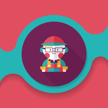 Kahve Dükkanı katip düz simgesi ile uzun gölge, eps10