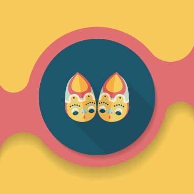 Uzun Gölge, eps10 ile işlemeli ayakkabılar düz simgesi 