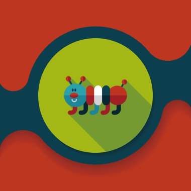 Caterpillar düz simgesi ile uzun gölge, eps10