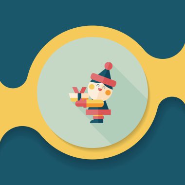 Noel Baba uzun gölge, eps10 düz simgesi