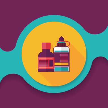 uzun gölge ile tıbbi şişe düz simgesi