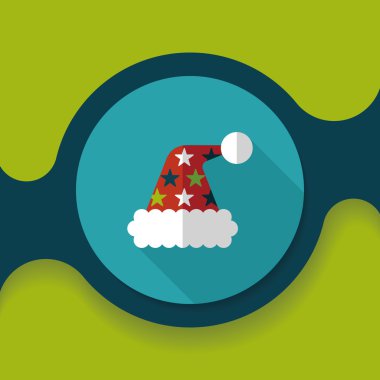 Uzun Gölge, eps10 ile Noel şapka düz simgesi