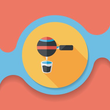 Uzungölgeli kahve makinesi düz simgesi, eps10