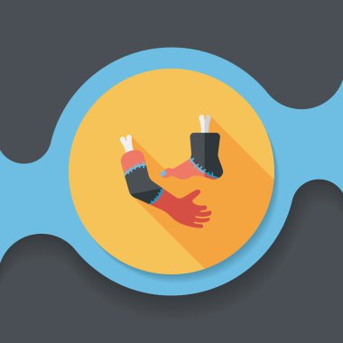 Cadılar Bayramı el ve ayak uzun gölge, eps10 düz simgesi